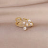 Korea New Design Fashion Jewelry 14K Real Gold plating Zircon Irregular Ring Elegant Women's Daily Work Opening Adjustable Ring