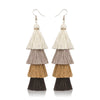 Bohemian 4 Layered Tassel Earrings For Women Ethnic Long Fringe Multi color Statement Dangle Earring GirlsFashion Jewelry