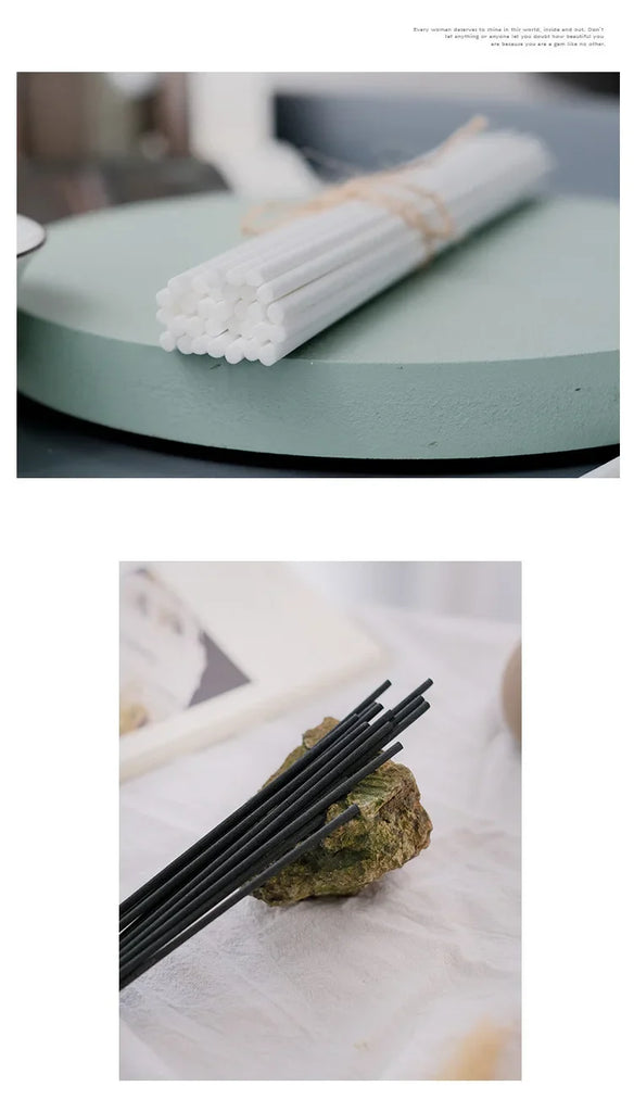 50pcs 3mm/4mm/5mm Fragrance Oil Sticks Reed Diffuser Aromatherapy Diffuser Replacement Sticks Perfume Rods Fiber Rattan Sticks