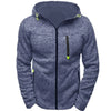 Men's Full Zip Hoodie Solid Color Zipper Hooded Daily Fitness Basic Thin Fleece Hoodies Sweatshirts Long Sleeve Blue Gray Black