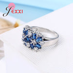 Load image into Gallery viewer, Jexxi White Green Cubic Zircon Rings For Women 925 Sterling Silver Finer Jewelry Charm Luxury Wedding Engagement
