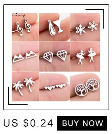 Jisensp Vintage Earings Geometric Triangles Hexagon Round Earrings for Women Fashion Jewlery Love Heart Stud Earrings Bijoux