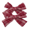 2 PCS 4 inches Plaid Festive Accessories Tartan Bow Hair Clips Scottish Bow Barrettes for Kids Baby Girls