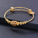 Load image into Gallery viewer, 24K 4pcs Ethnic Gold Color Dubai Bangles For Baby Girls Lucky bead Bracele Bride Dubai Bangles Child jewelry
