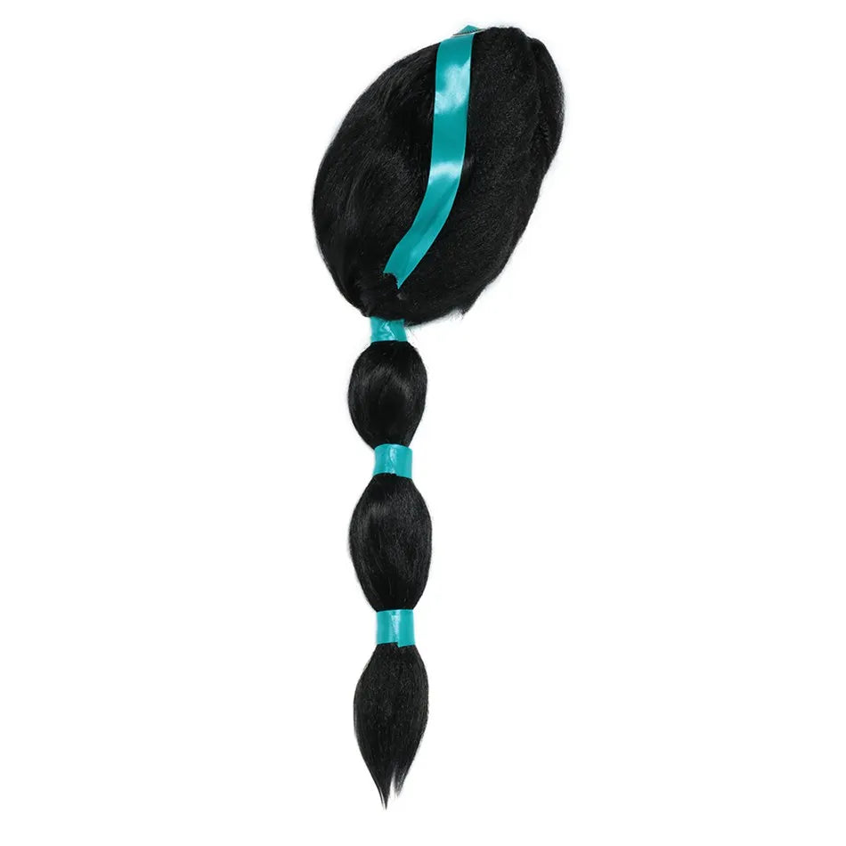 Girls Aladdin Princess Accessory Jasmine Party Tiara Crown Necklace Earrings Magic Lamp Synthetic Hair Kids Jasmine Dress up Wig