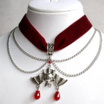 Load image into Gallery viewer, Goth Red Velvet Choker Bat Necklace Victorian Gorgeous Punk Gothic Vampire Jewelry Fashion Party Women Halloween Gift Charm

