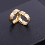 Load image into Gallery viewer, Gold Silver Color Couples Rings with Rhinestone Bride Wedding Stainless Steel Ring Unisex Women Men Fashion Jewelry Gifts WC075
