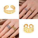 Load image into Gallery viewer, Punk Wide Ring Circle Rings Round Geometric Finger Open Chain Rings For Women Ring Stainless Steel Ring Jewelry Wholesale Gift
