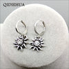 Traditional Bavarian Rhinestone Edelweiss Earrings for Women Flower Pendant Earrings Oktoberfest Party Gifts Wholesale