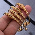 Load image into Gallery viewer, 24K 4pcs Ethnic Gold Color Dubai Bangles For Baby Girls Lucky bead Bracele Bride Dubai Bangles Child jewelry
