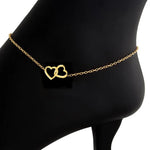 Load image into Gallery viewer, ICFTZWE Double Heart Foot Anklets For Women Stainless Steel Leg Chain Bracelet Bohemian Jewlery Accessories Gift Bijoux

