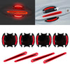 8pcs 3D Car Reflective Sticker Tape Reflector Fender Warning Bumper Strip Door Handle Bowl Cover Car Exterior Accessories Set AA