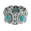 Ethnic Style New Boho Silver Tone Turquoise Nepal Tribal Wide Cuff Bracelet