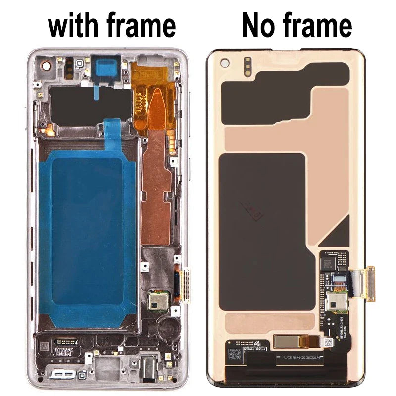 Amoled Display with frame for Samsung S10 LCD SM-G9750 G975F Touch Screen for Samsung S10 Plus LCD Digitizer Repair parts