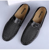 FUQIAO 2024 New Casual Shoes Men Summer Comfortable Mesh Genuine Leather Footwear Fashion Soft Male Outdoor Moccasins Loafers