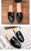 Black half shoes for men mules Slippers leather shoes casual shoes men fashion sapato social masculino mocassin homme chaussure