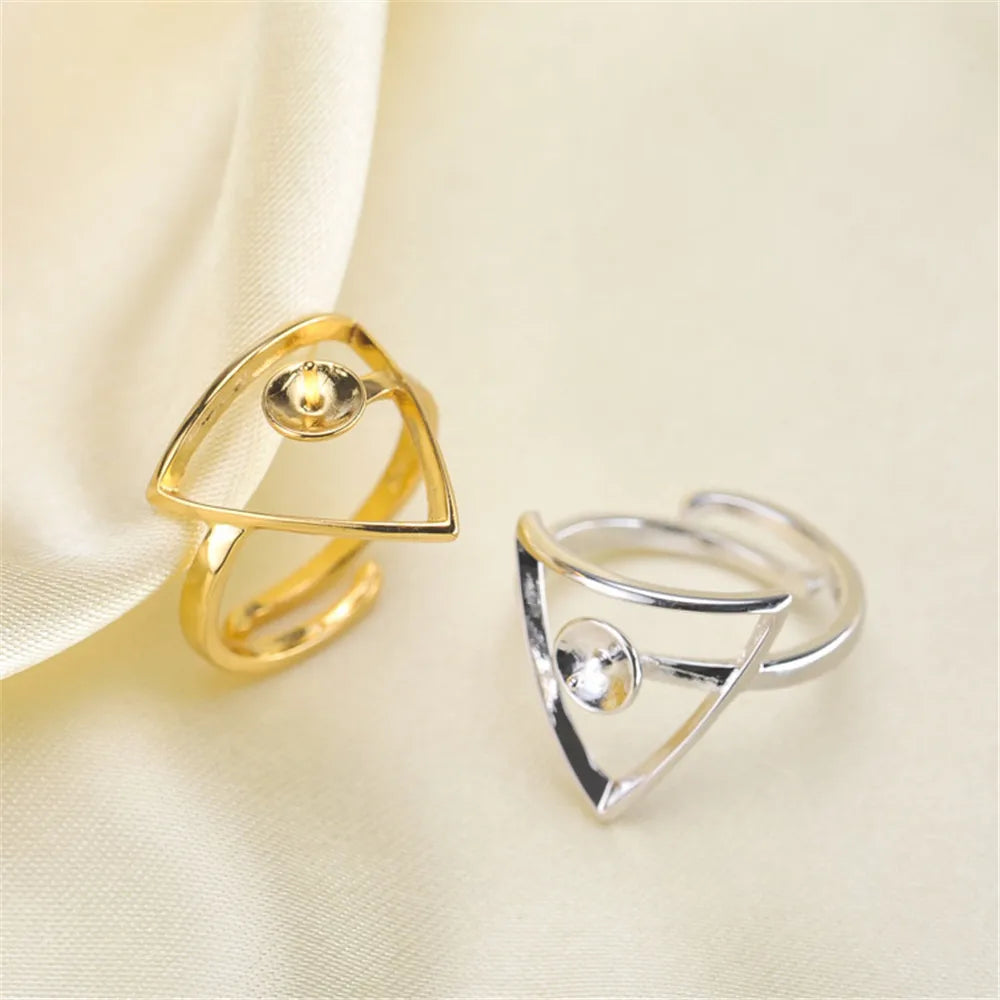 Pearl Ring Settings, Fashionable Ring Findings, Adjustable Size 925 Silver Ring Jewelry DIY making No Pearl
