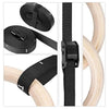 1 Piece Birch Wood Gymnastic Rings Pull Up Gym Ring for Home Fitness Strength Training Adjustable Straps for Optional