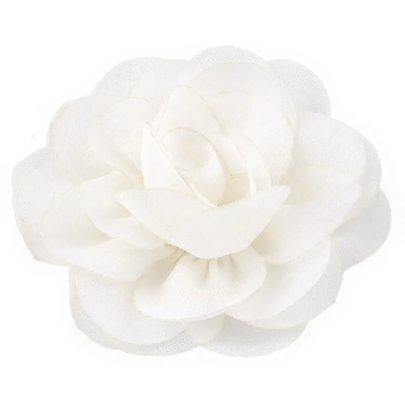 8.5cm Newborn Chiffon Petals Poppy Flower Hair Clips Rolled Rose Fabric Hair Flowers For Kids Girls Hair Accessories