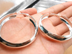 Load image into Gallery viewer, Wholesale High Quality Jewelry 925 50MM jewelry silver plated Smooth Circle Earrings for Women best gift
