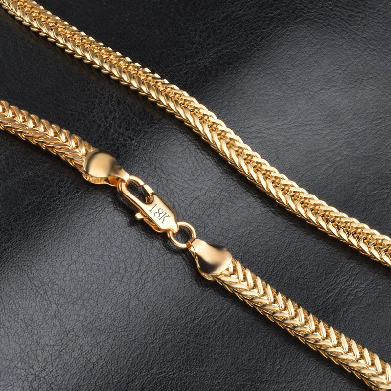 925 sterling silver  6mm gold colour chocker necklace for men women 50cm chains classic style fasshion jewelry hot sale