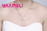Load image into Gallery viewer, 100% 925 Sterling Silver Pendant Necklaces Collar for Women Wedding Engagement Dazzling Square Cubic Zircon with Box Chain
