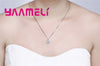 100% 925 Sterling Silver Pendant Necklaces Collar for Women Wedding Engagement Dazzling Square Cubic Zircon with Box Chain