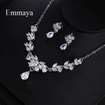 Load image into Gallery viewer, Emmaya Brand Gorgeous Charm Flower Shape Cubic Zircon Crystal Earrings Necklace Set For Women Bride Jewelry Gift
