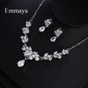 Emmaya Brand Gorgeous Charm Flower Shape Cubic Zircon Crystal Earrings Necklace Set For Women Bride Jewelry Gift