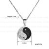 UZone Stainless Steel Zircon Yin Yang Tai Chi Pendant Necklace Zircon Coin Symbol Necklace for Women best friends Jewelry Gift