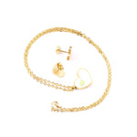Load image into Gallery viewer, LUXUSTEEL Best Friend Gift Heart White/Black Shell Pendant Necklace Earring Sets Gold Color Choker Collars Collier Female
