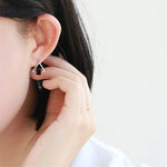 Load image into Gallery viewer, Triangle Square Black Elegant Korea Silver Color Trendy Female Stud Earrings For Women Girl Luxury Jewelry Party Gift
