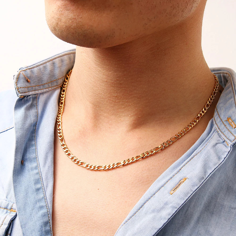 CACANA Stainless Steel Chain Necklaces For Man Women Gold Silver Color For Pendant Flat Donot Fade Jewelry N1910