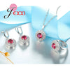 FashionJewelry Set Charm Christmas Birthday Gift Red Round CZ Design Beautiful Necklace/Pendant/Earrings/Ring