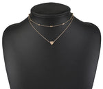 Load image into Gallery viewer, Double Layer Heart Pendant Chain Necklace Women Gold Color Choker Statement Necklaces Multilayer Bohemia Jewlery Gifts
