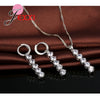 Charming Bridal Jewelry Sets Women 925 Sterling Silver  Pendant Set Crystal Shinning Necklace Drop Earrings