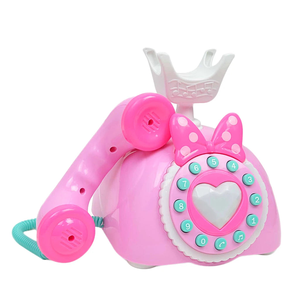 Plastic Electronic Vintage Telephone Landline Kids Pretend Play Early Educational Toy Birthday Gift