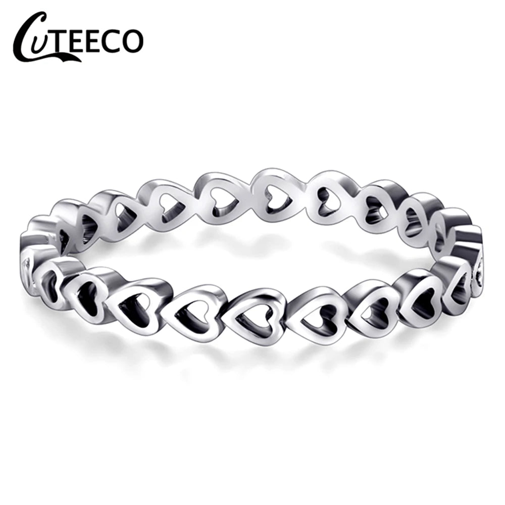 Cuteeco fashion jewelry silver color forever love engagement ring for women fit original brand ring valentine's day gift