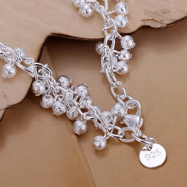 fashion popular product Silver color Jewelry charm women chain beads grapes Bracelet free shipping hot sale cute gift H232