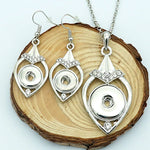 Load image into Gallery viewer, New DJ0149 Beauty Fashion crystal elegant necklace&amp;earrings set Snap necklace 60cm fit DIY 12MM&amp;18MM snap buttons jewlery
