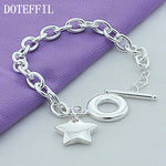 Load image into Gallery viewer, DOTEFFIL 925 Sterling Silver Star TO buckle Charm Bracelets Chain For Women Fashion Wedding engagement Fine Jewelry
