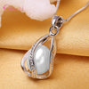 Top Sale Wedding Party Jewelry Sets 925 Sterling Silver Pearl Water Drop Tear Pendant Necklace Hoop Earrings Buy 1 Get 2 Gifts