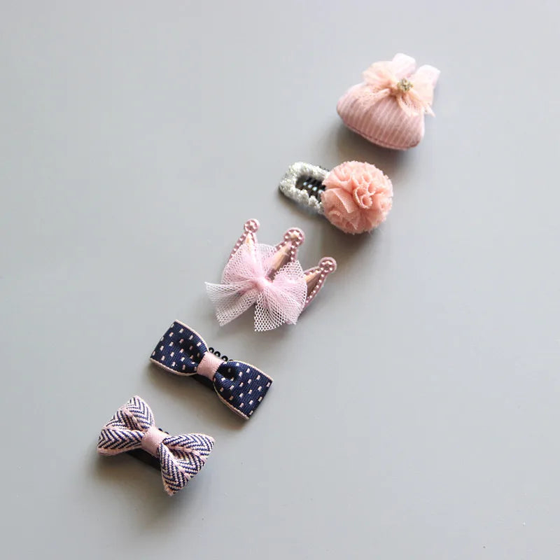 5Pcs/Set Baby Hair Clip Set Baby Headband Accessories Cross Kid Hairclip Cartoon Girl Hair Clip Baby Barrettes Hair Accessories