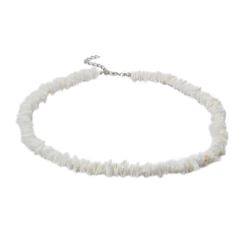 Bohemian vintage natural shell necklace ladies jewelry hawaiian smooth puka shells necklace chic bib collier shell necklace