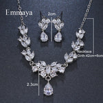 Load image into Gallery viewer, Emmaya Brand Gorgeous Charm Flower Shape Cubic Zircon Crystal Earrings Necklace Set For Women Bride Jewelry Gift
