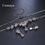 Load image into Gallery viewer, Emmaya Brand Gorgeous Charm Flower Shape Cubic Zircon Crystal Earrings Necklace Set For Women Bride Jewelry Gift
