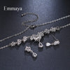 Emmaya Brand Gorgeous Charm Flower Shape Cubic Zircon Crystal Earrings Necklace Set For Women Bride Jewelry Gift