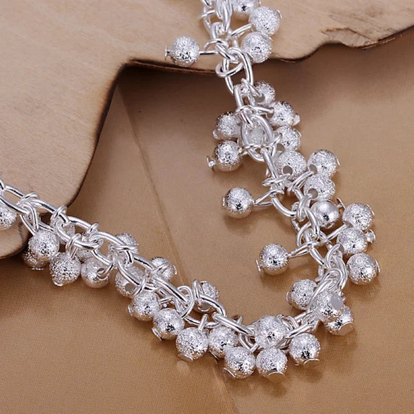 fashion popular product Silver color Jewelry charm women chain beads grapes Bracelet free shipping hot sale cute gift H232