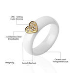 Load image into Gallery viewer, Love Heart  Yellow Silver Color Crystal Finger Rings For Women CZ Original Lovely Heart Ceramic Rings Wedding Party Jewlery
