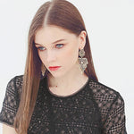 Load image into Gallery viewer, New Bohemia Vintage Hollow Leaves Drop Earrings Women's Jewelry Big Brand Exaggerated Female Dangle Brincos Bijoux Gift EB158

